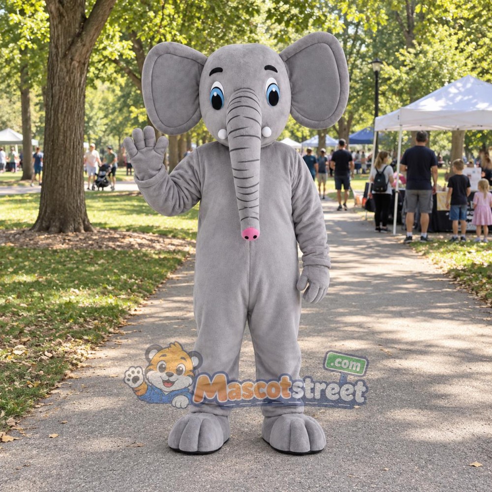 Gray Elephant Mascot Costume Gray Elephant Mascot Costume