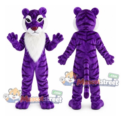 Purple Tiger Mascot Costume
