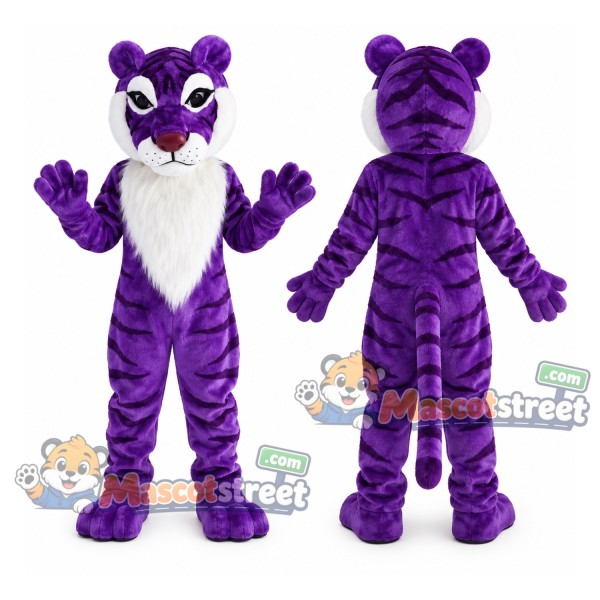 Purple Tiger Mascot Costume