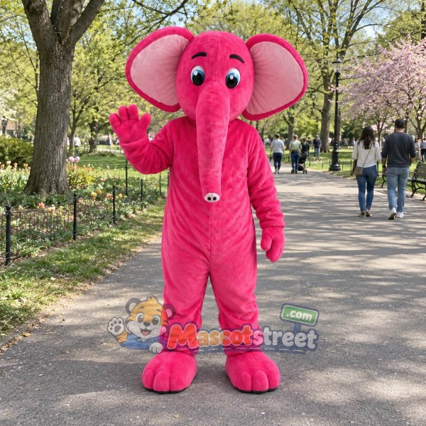 Pink Elephant Mascot Costume