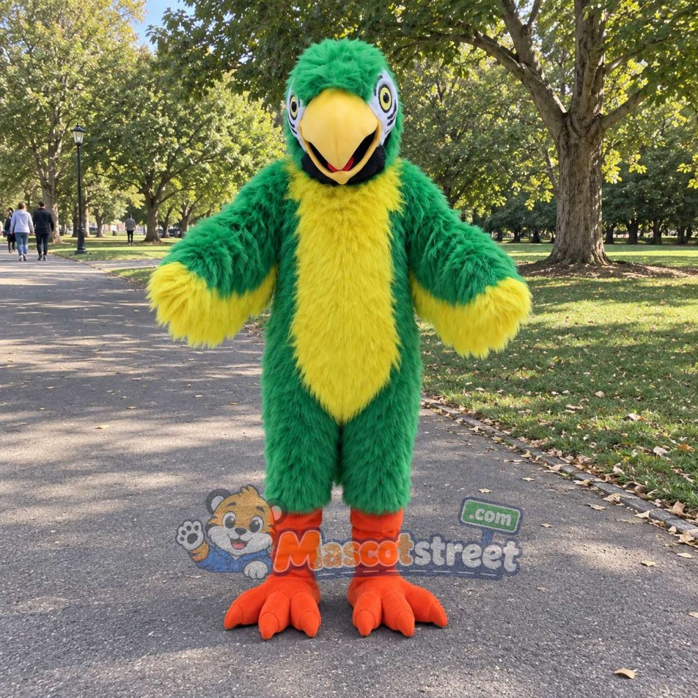 Green Parrot Mascot Costume Green Parrot Mascot Costume