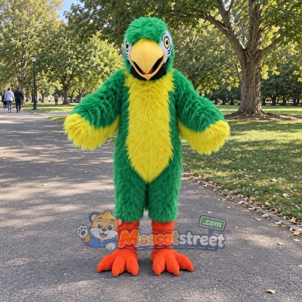 Green Parrot Mascot Costume Green Parrot Mascot Costume