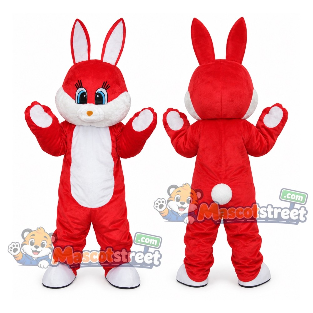 Red Rabbit Mascot Costume Red Rabbit Mascot Costume