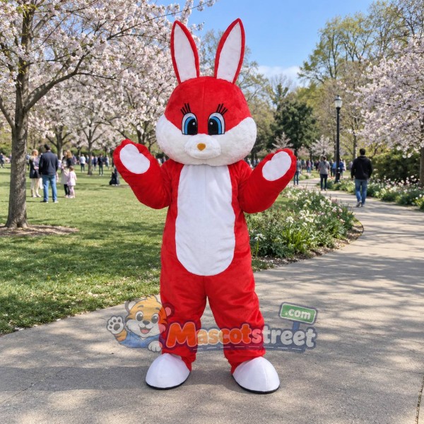 Red Rabbit Mascot Costume