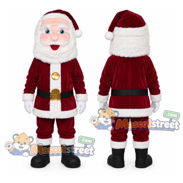Santa Claus Mascot Costume with Red Suit and Red Hat