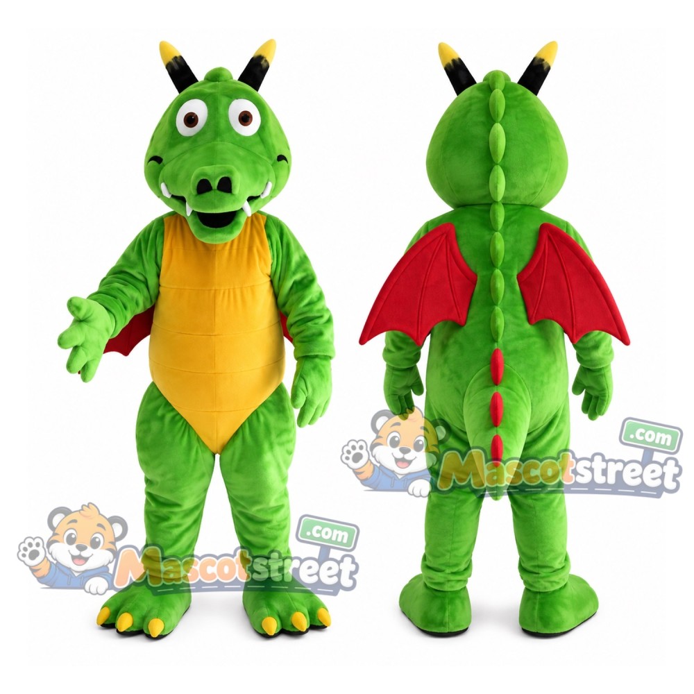 Green Dragon Mascot Costume Green Dragon Mascot Costume