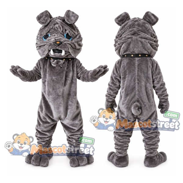 Gray Bulldog Mascot Costume