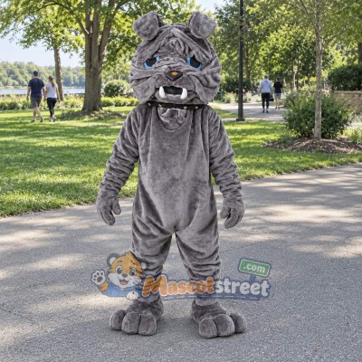 Gray Bulldog Mascot Costume