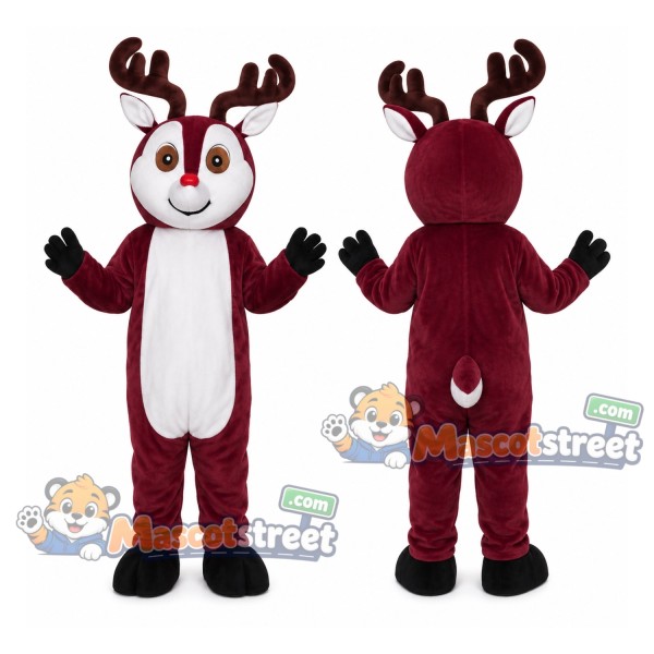 Burgundy Reindeer Mascot Costume