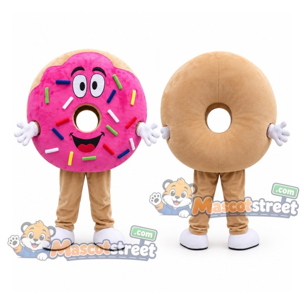 Pink Doughnut Mascot Costume