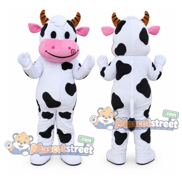 Black and White Cow Mascot Costume