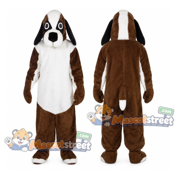 Brown and White Beagle Mascot Costume