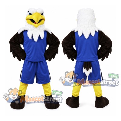 Bald Eagle Mascot Costume with Blue Sports Uniform Bald Eagle Mascot Costume with Blue Sports Uniform