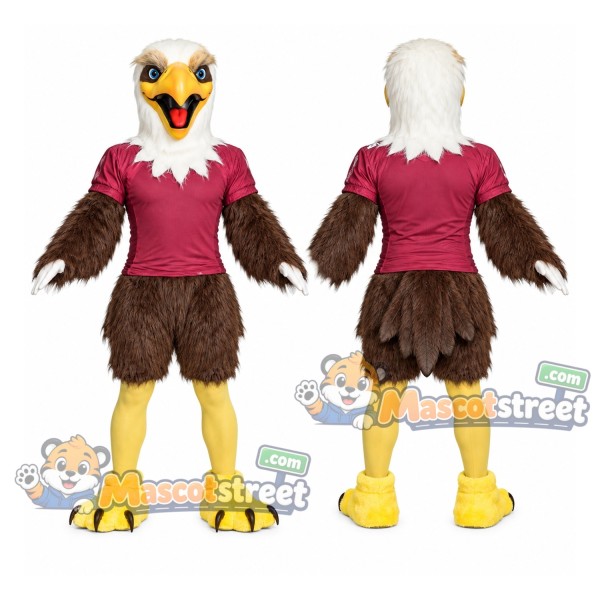 Bald Eagle Mascot Costume with Pink Shirt