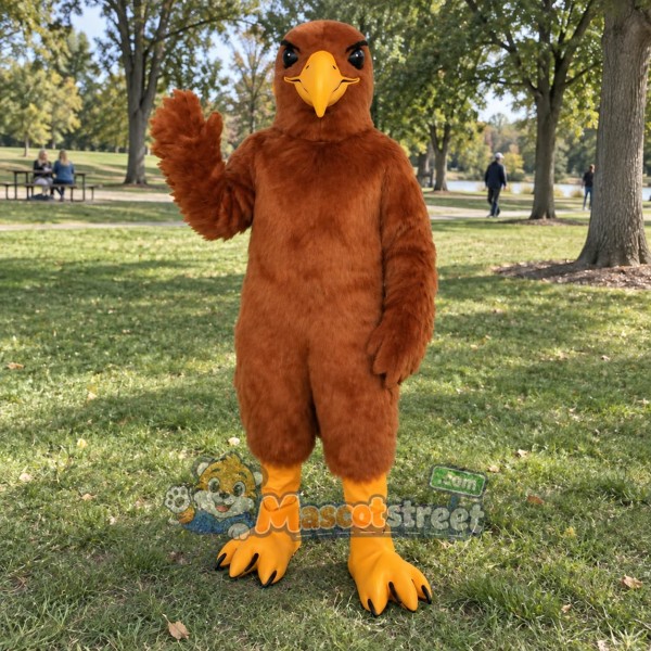 Brown Hawk Mascot Costume