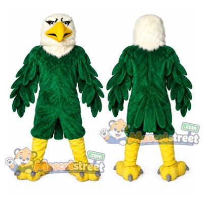 Green and White Eagle Mascot Costume