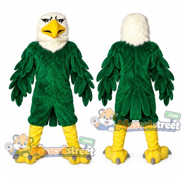 Green and White Eagle Mascot Costume