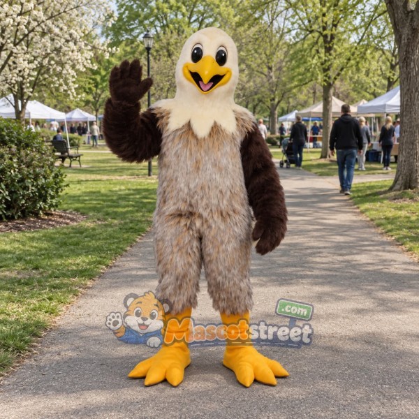 Brown Hawk Mascot Costume