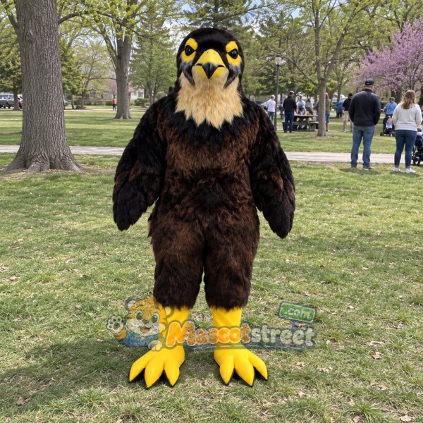 Brown Hawk Mascot Costume