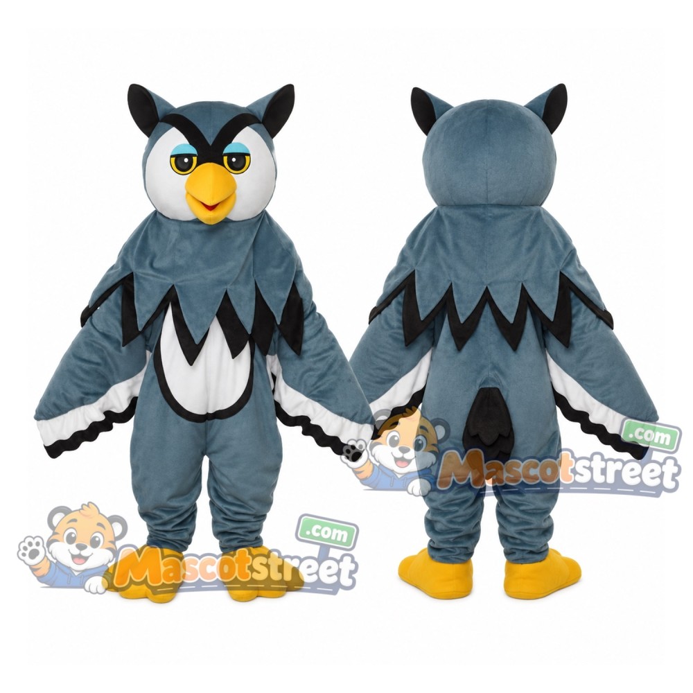Gray Owl Mascot Costume Gray Owl Mascot Costume