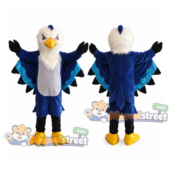 Blue and White Eagle Mascot Costume