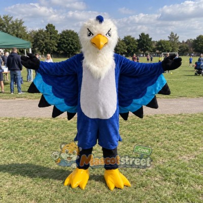 Blue and White Eagle Mascot Costume Blue and White Eagle Mascot Costume