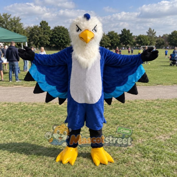 Blue and White Eagle Mascot Costume Blue and White Eagle Mascot Costume