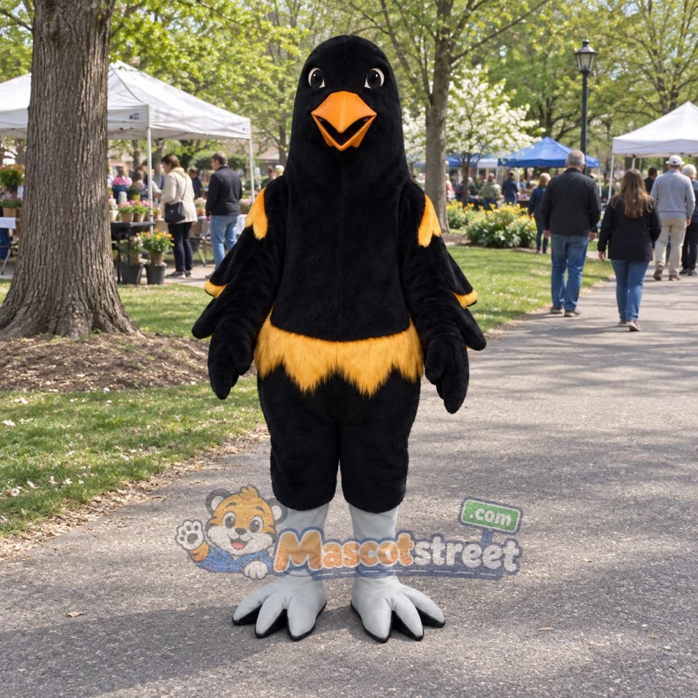 Black and Orange Bird Mascot Costume Black and Orange Bird Mascot Costume