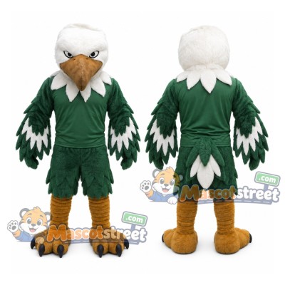 Green and White Eagle Mascot Costume with Green Sports Uniform Green and White Eagle Mascot Costume with Green Sports Uniform