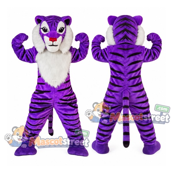Purple Tiger Mascot Costume