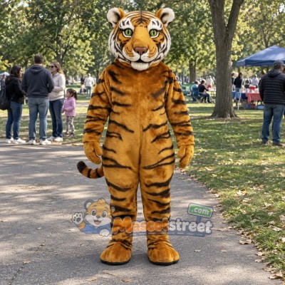 Brown Tiger Mascot Costume Brown Tiger Mascot Costume