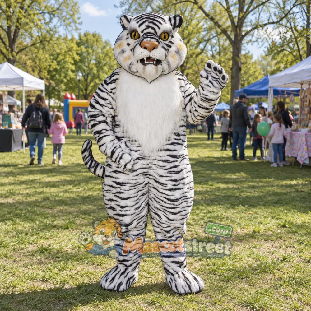 White Tiger Mascot Costume