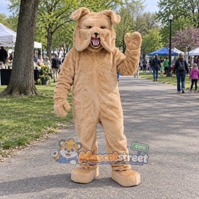 Tan Bulldog Mascot Costume Tan Bulldog Mascot Costume