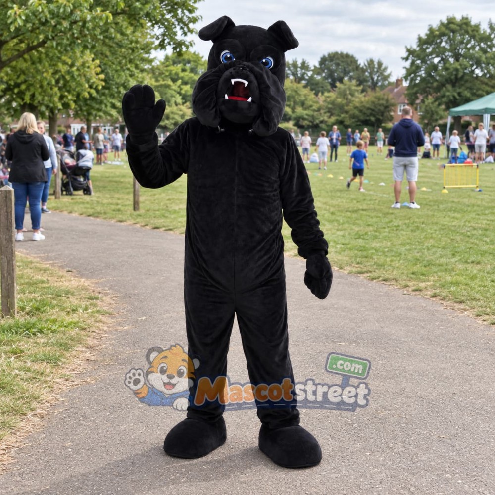 Black Bulldog Mascot Costume