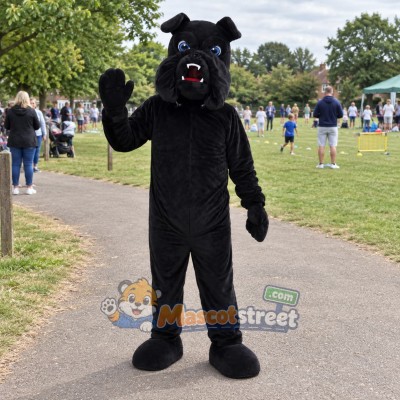 Black Bulldog Mascot Costume
