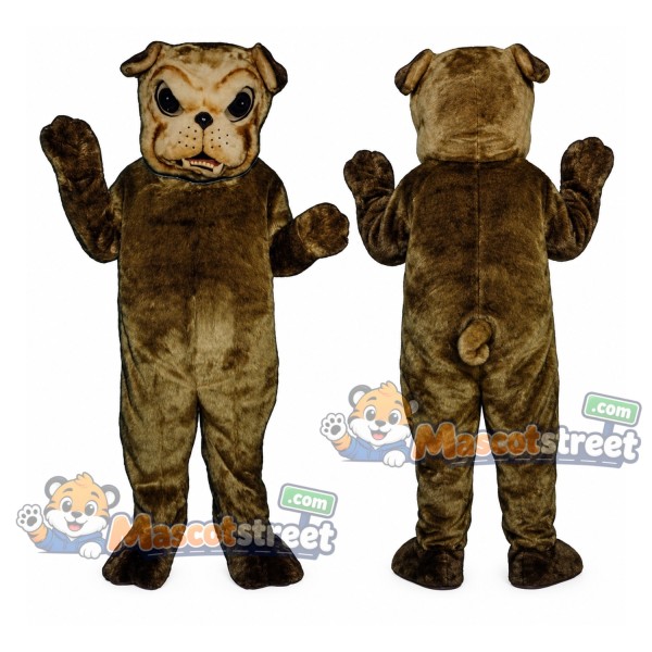 Brown Bulldog Mascot Costume
