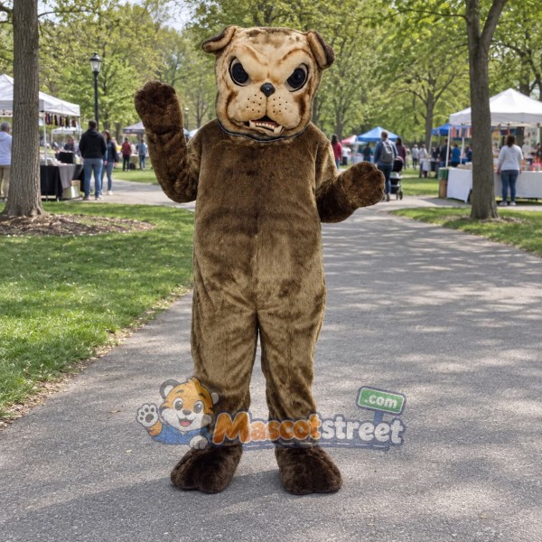 Brown Bulldog Mascot Costume