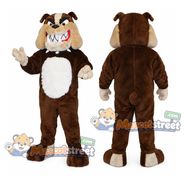 Brown Bulldog Mascot Costume