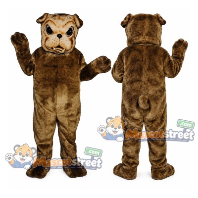 Brown Bulldog Mascot Costume