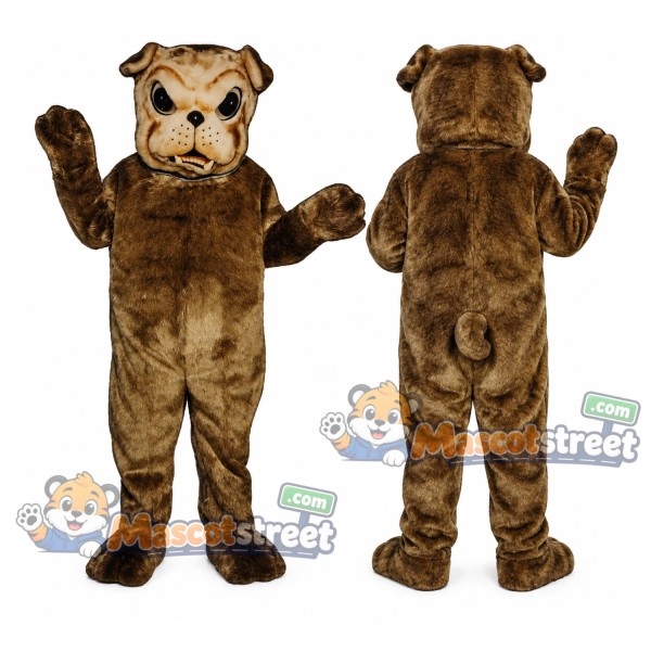 Brown Bulldog Mascot Costume