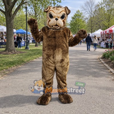 Brown Bulldog Mascot Costume