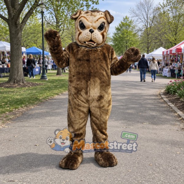 Brown Bulldog Mascot Costume