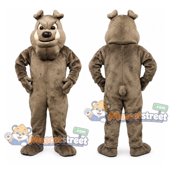 Gray Bulldog Mascot Costume