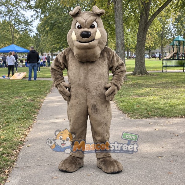 Gray Bulldog Mascot Costume