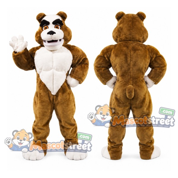 Brown Bulldog Mascot Costume