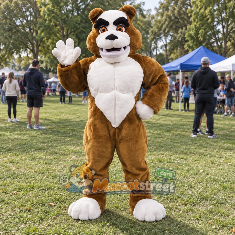Brown Bulldog Mascot Costume
