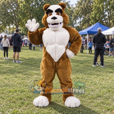 Brown Bulldog Mascot Costume