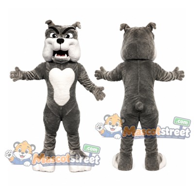 Gray Bulldog Mascot Costume Gray Bulldog Mascot Costume