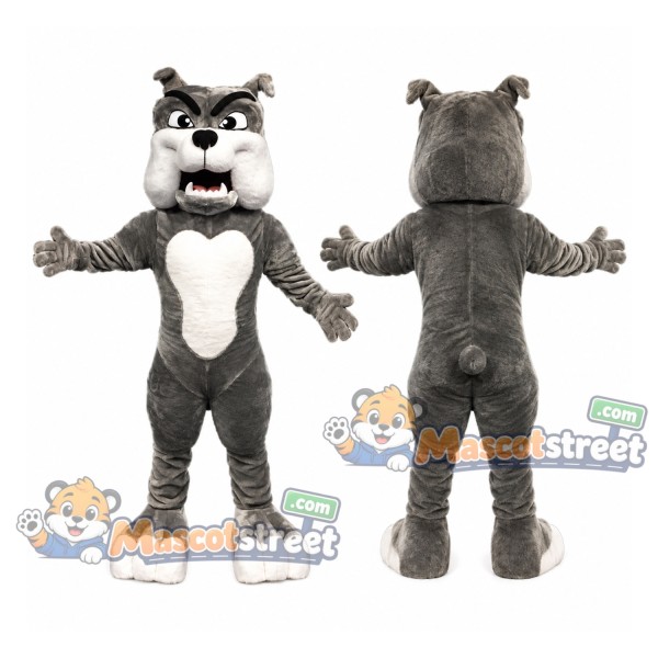 Gray Bulldog Mascot Costume
