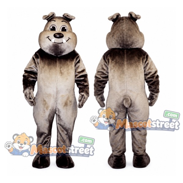 Gray Bulldog Mascot Costume